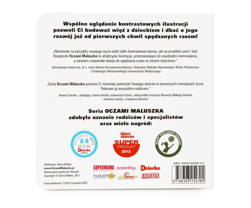 czarno-biała książeczka dla niemowlaka