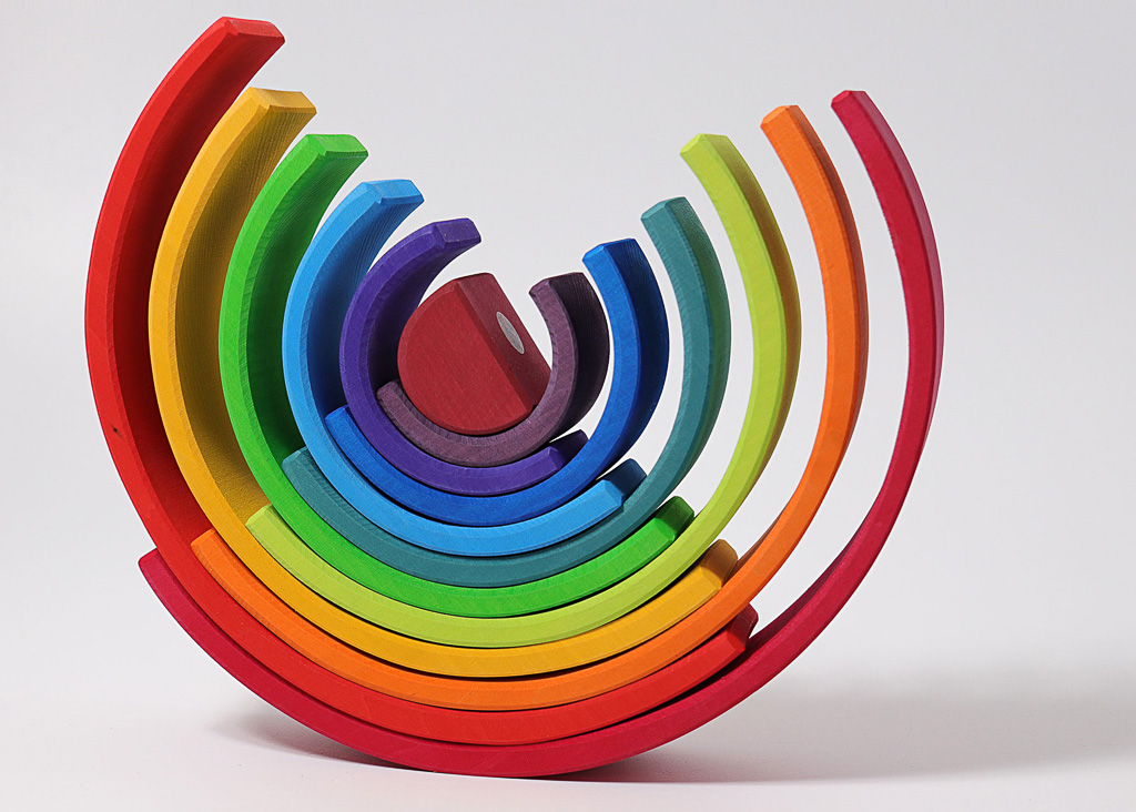 drewniana tecza grimms dla dzieci klocki drewniane